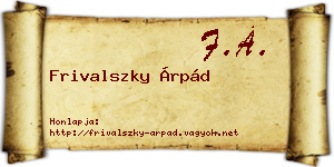 Frivalszky Árpád névjegykártya