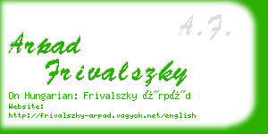 arpad frivalszky business card